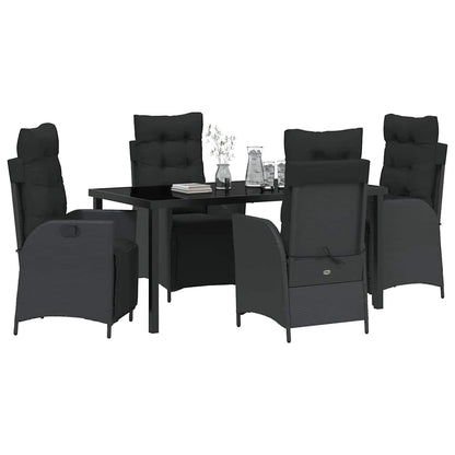 Garten Essgruppe 5 pcs Schwarz Poly Rattan