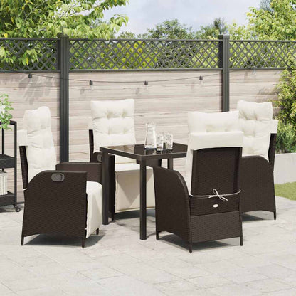 Garten Essgruppe 5 pcs Braun Poly Rattan