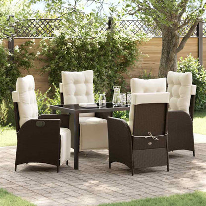 Garten Essgruppe 5 pcs Braun Poly Rattan