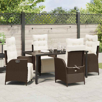 Garten Essgruppe 5 pcs Braun Poly Rattan