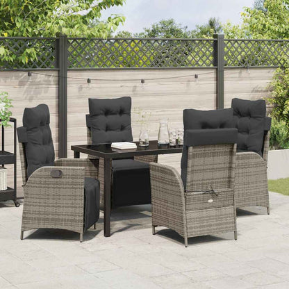 Garten Essgruppe 5 pcs Grau Poly Rattan