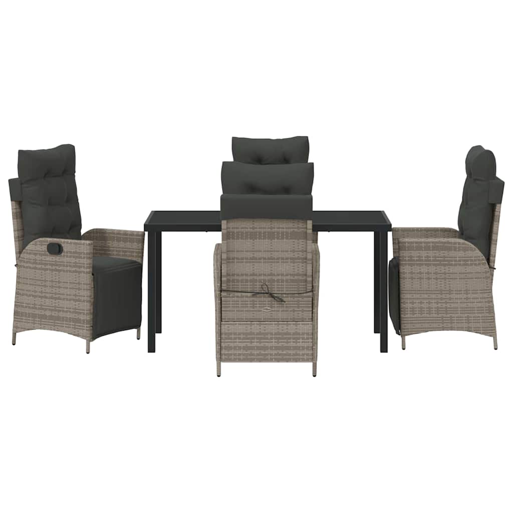 Garten Essgruppe 5 pcs Grau Poly Rattan