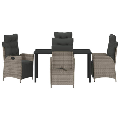 Garten Essgruppe 5 pcs Grau Poly Rattan