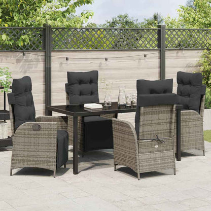 Garten Essgruppe 5 pcs Grau Poly Rattan