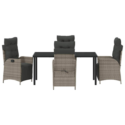 Garten Essgruppe 5 pcs Grau Poly Rattan