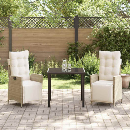 Garten Essgruppe 3 pcs Beige Poly Rattan
