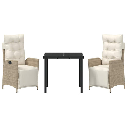 Garten Essgruppe 3 pcs Beige Poly Rattan