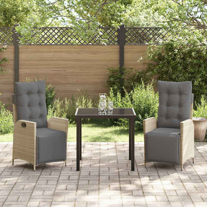 Garten Essgruppe 3 pcs Beige Poly Rattan