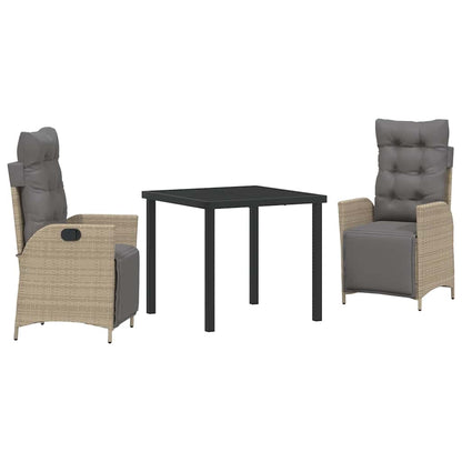 Garten Essgruppe 3 pcs Beige Poly Rattan