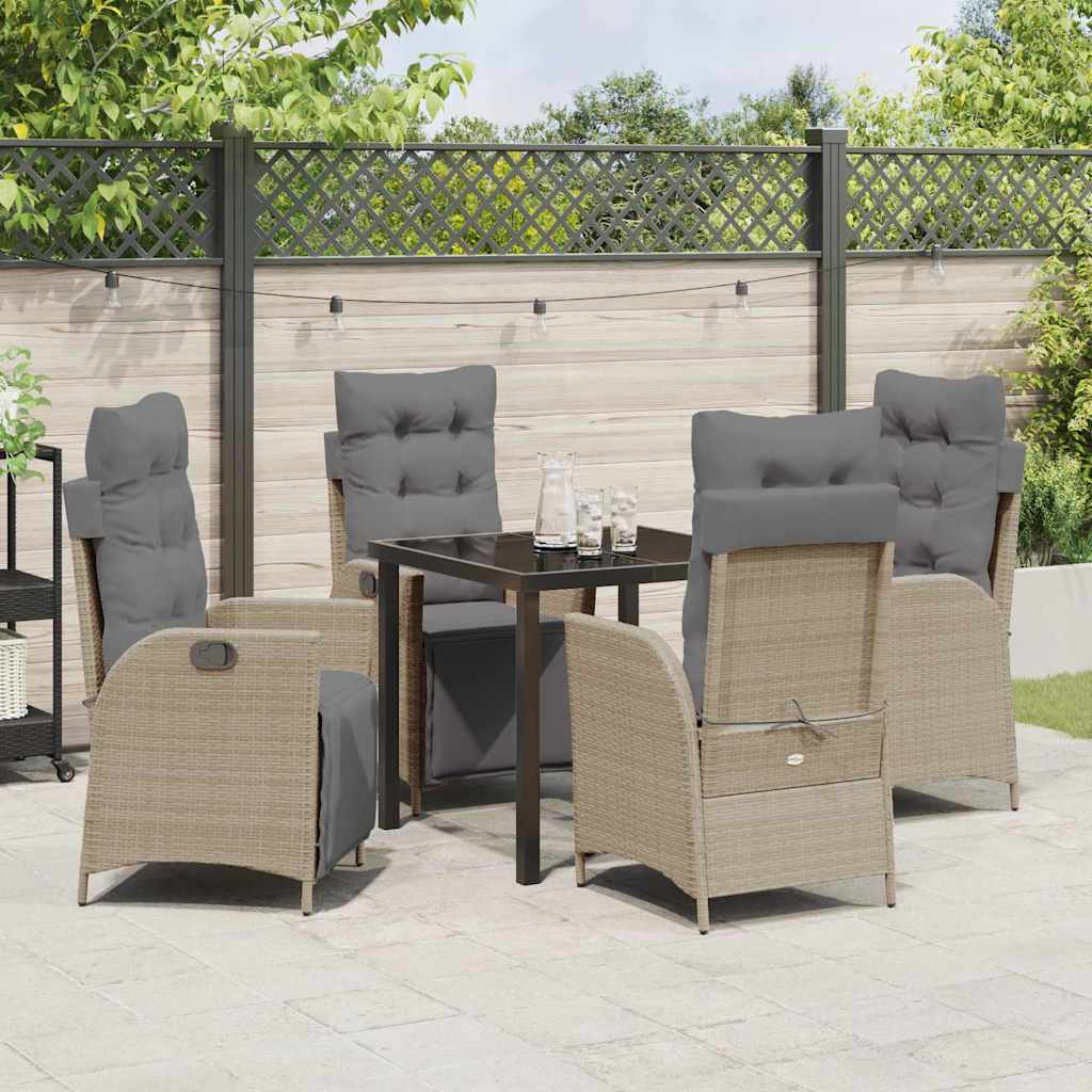 Garten Essgruppe 5 pcs Beige Poly Rattan
