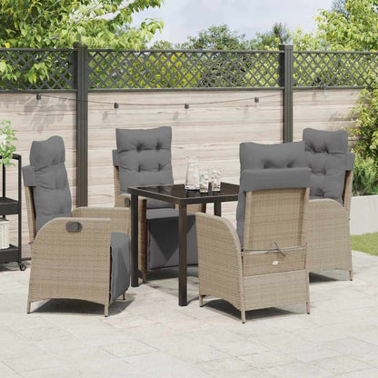 Garten Essgruppe 5 pcs Beige Poly Rattan