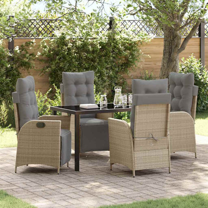Garten Essgruppe 5 pcs Beige Poly Rattan