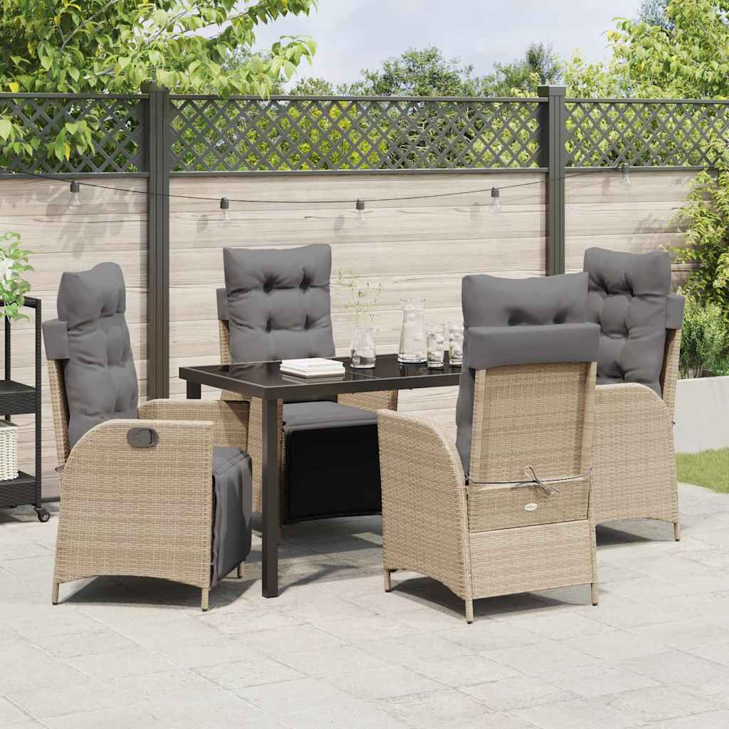 Garten Essgruppe 5 pcs Beige Poly Rattan