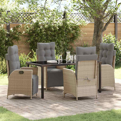 Garten Essgruppe 5 pcs Beige Poly Rattan