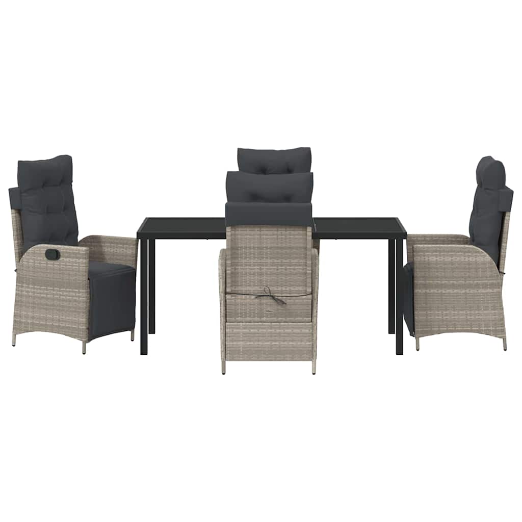 Garten Essgruppe 5 pcs Hellgrau Poly Rattan