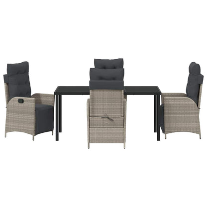 Garten Essgruppe 5 pcs Hellgrau Poly Rattan