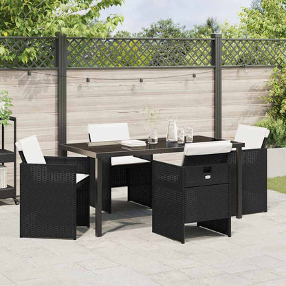 Garten Essgruppe 5 pcs Schwarz Poly-Rattan