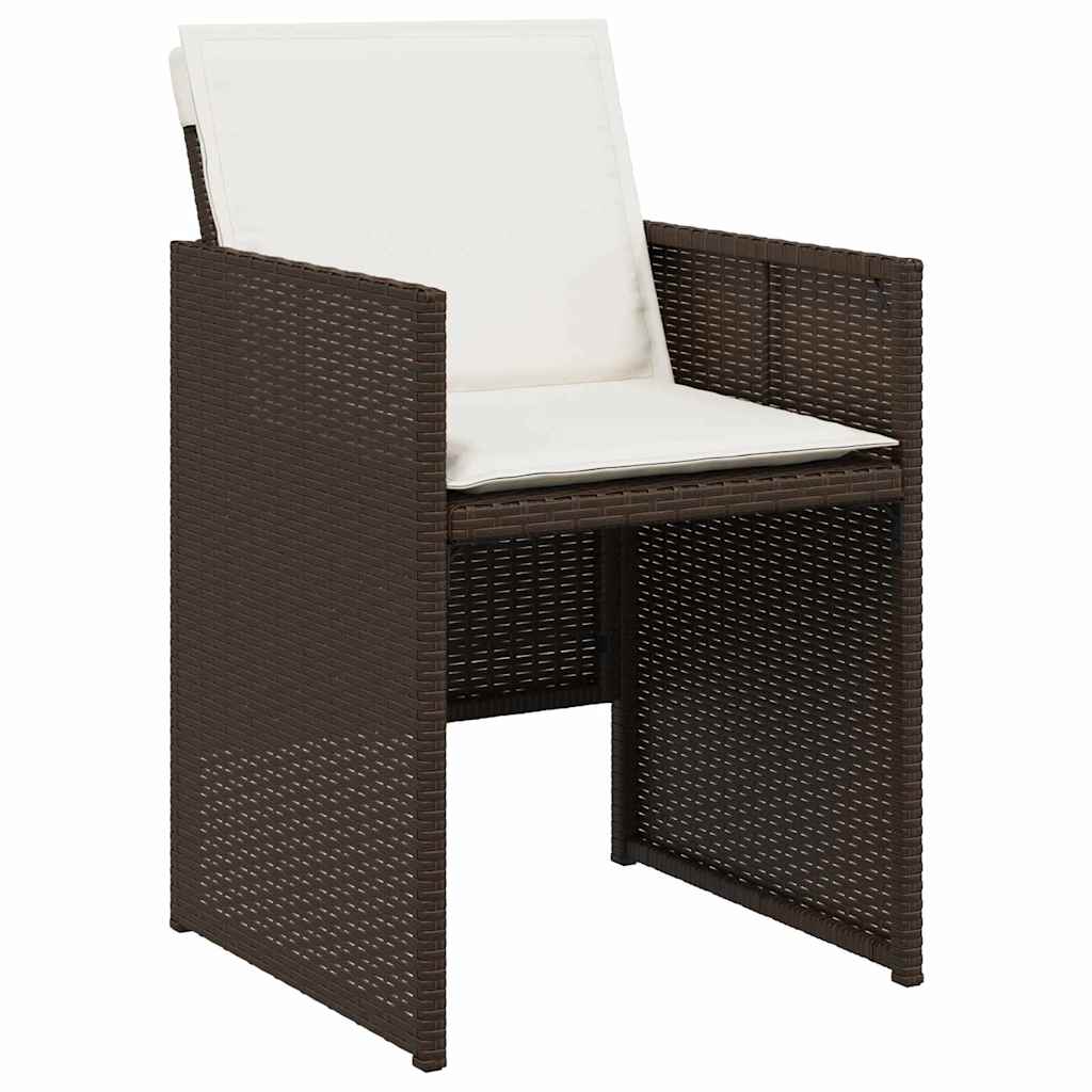 Garten Essgruppe 5 pcs Braun Poly-Rattan