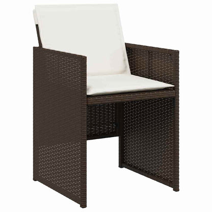 Garten Essgruppe 5 pcs Braun Poly-Rattan