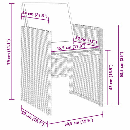 Garten Essgruppe 5 pcs Braun Poly-Rattan