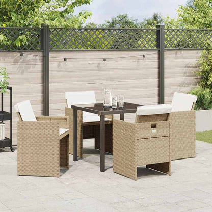 Garten Essgruppe 5 pcs Beige Poly-Rattan