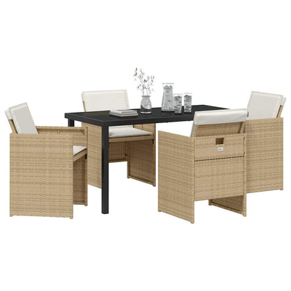 Garten Essgruppe 5 pcs Beige Poly-Rattan