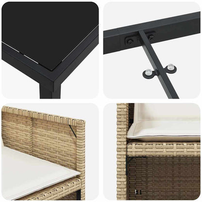 Garten Essgruppe 5 pcs Beige Poly-Rattan