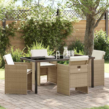 Garten Essgruppe 5 pcs Beige Poly-Rattan