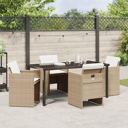 Garten Essgruppe 5 pcs Beige Poly-Rattan