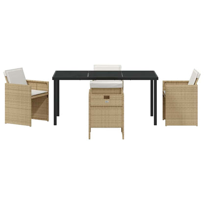 Garten Essgruppe 5 pcs Beige Poly-Rattan