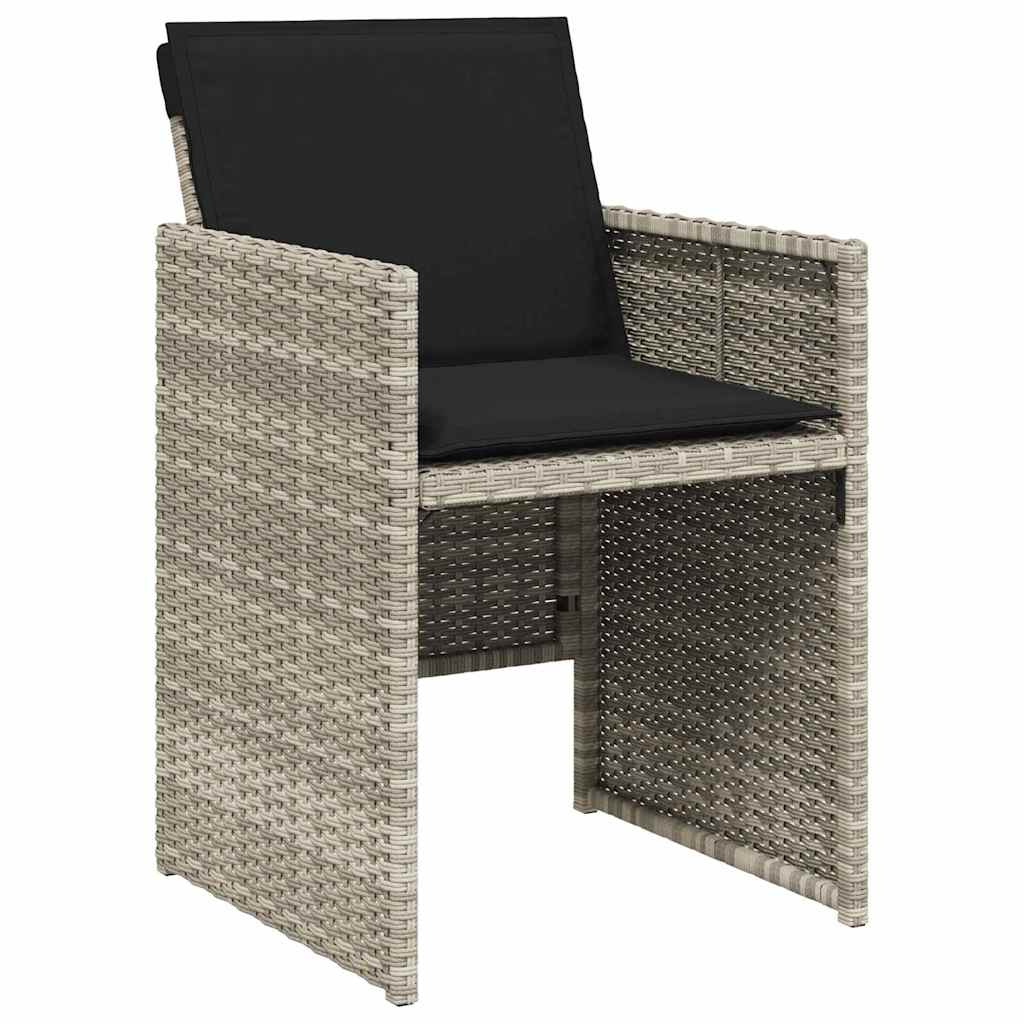 Garten Essgruppe 5 pcs Hellgrau Poly-Rattan