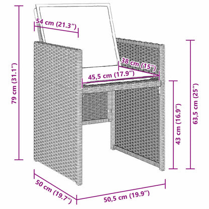 Garten Essgruppe 5 pcs Hellgrau Poly-Rattan