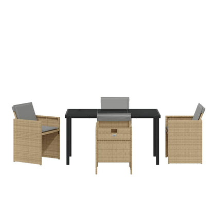 Garten Essgruppe 5 pcs Beige Poly-Rattan