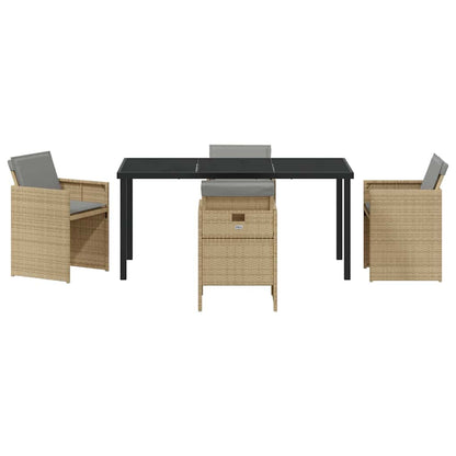 Garten Essgruppe 5 pcs Beige Poly-Rattan