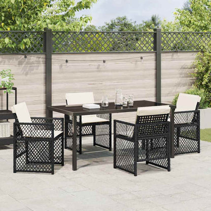 Garten Essgruppe 5 pcs Schwarz Poly-Rattan