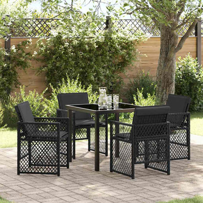 Garten Essgruppe 5 pcs Schwarz Poly-Rattan