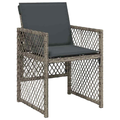Garten Essgruppe 5 pcs Grau Poly-Rattan