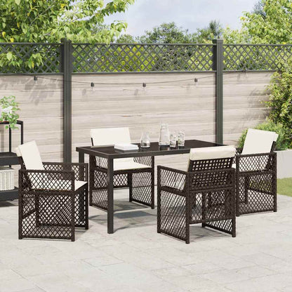 Garten Essgruppe 5 pcs Braun Poly-Rattan