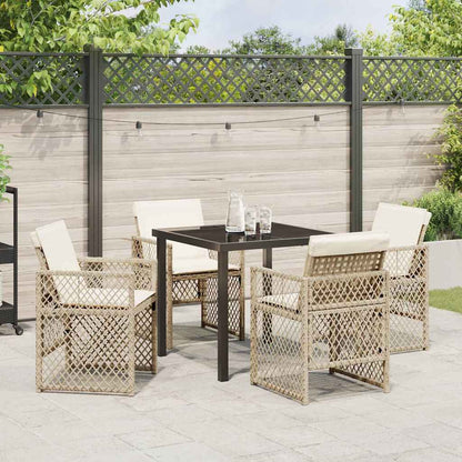 Garten Essgruppe 5 pcs Beige Poly-Rattan