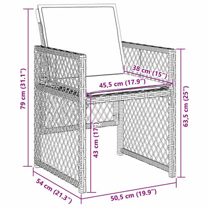 Garten Essgruppe 5 pcs Hellgrau Poly-Rattan