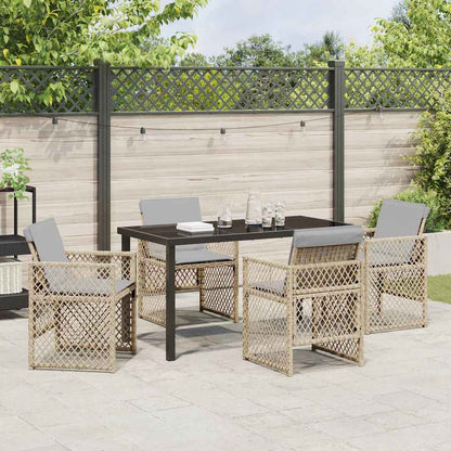 Garten Essgruppe 5 pcs Beige Poly-Rattan