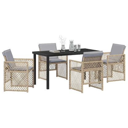 Garten Essgruppe 5 pcs Beige Poly-Rattan