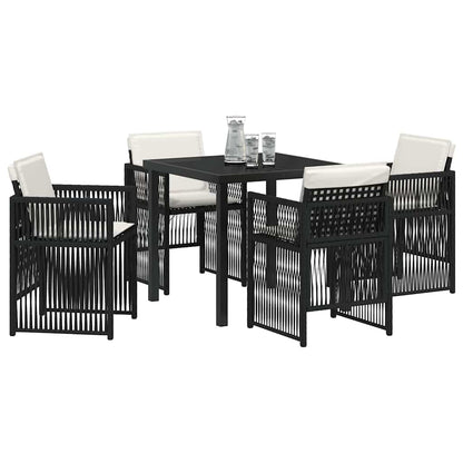 Garten Essgruppe 5 pcs Schwarz Poly Rattan