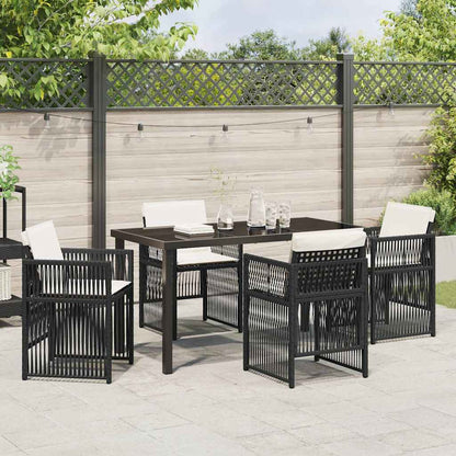 Garten Essgruppe 5 pcs Schwarz Poly Rattan