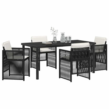 Garten Essgruppe 5 pcs Schwarz Poly Rattan