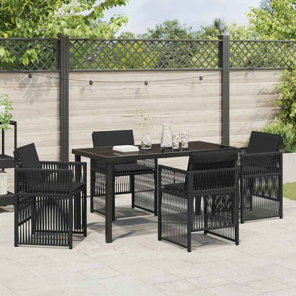 Garten Essgruppe 5 pcs Schwarz Poly Rattan