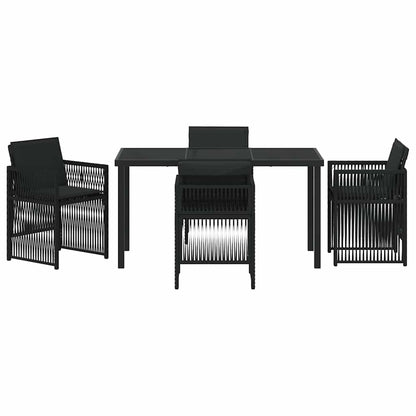 Garten Essgruppe 5 pcs Schwarz Poly Rattan