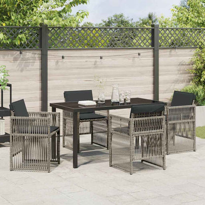 Garten Essgruppe 5 pcs Grau Poly Rattan