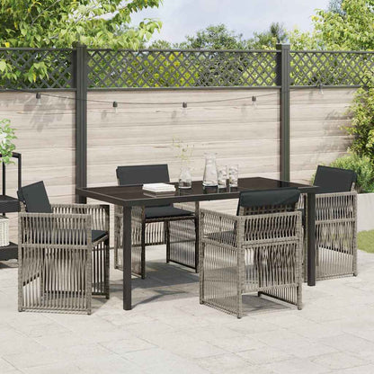 Garten Essgruppe 5 pcs Grau Poly Rattan