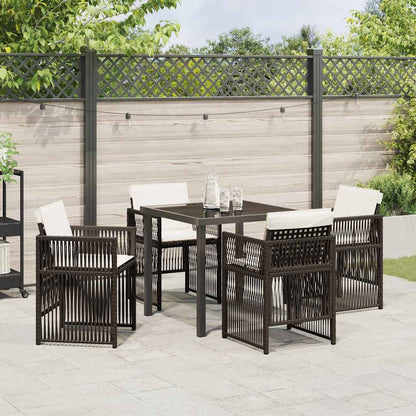 Garten Essgruppe 5 pcs Braun Poly Rattan